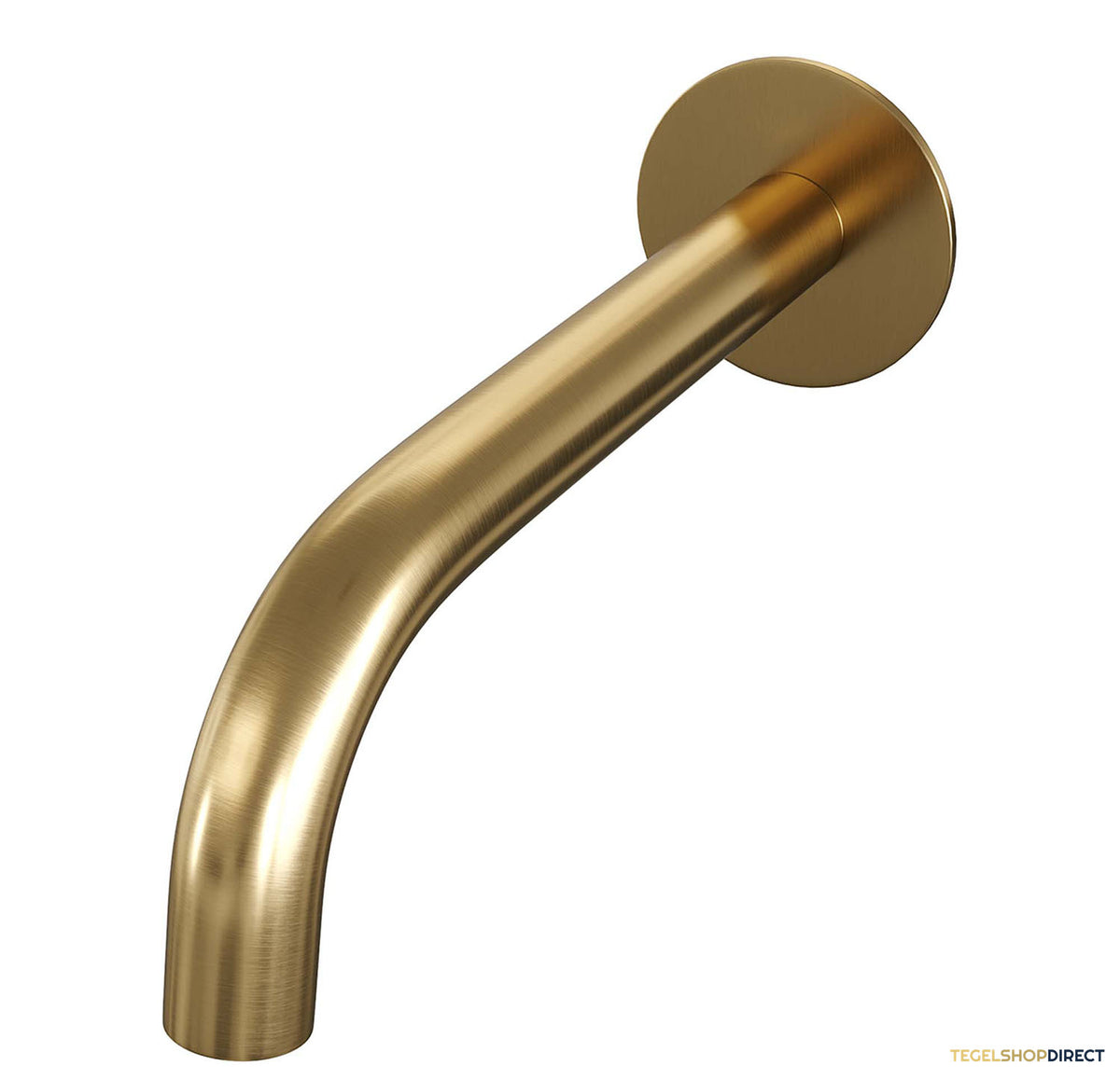 Uitloop Brauer Gebogen Incl Rozet 65mm PVD-Coating Geborsteld Gold