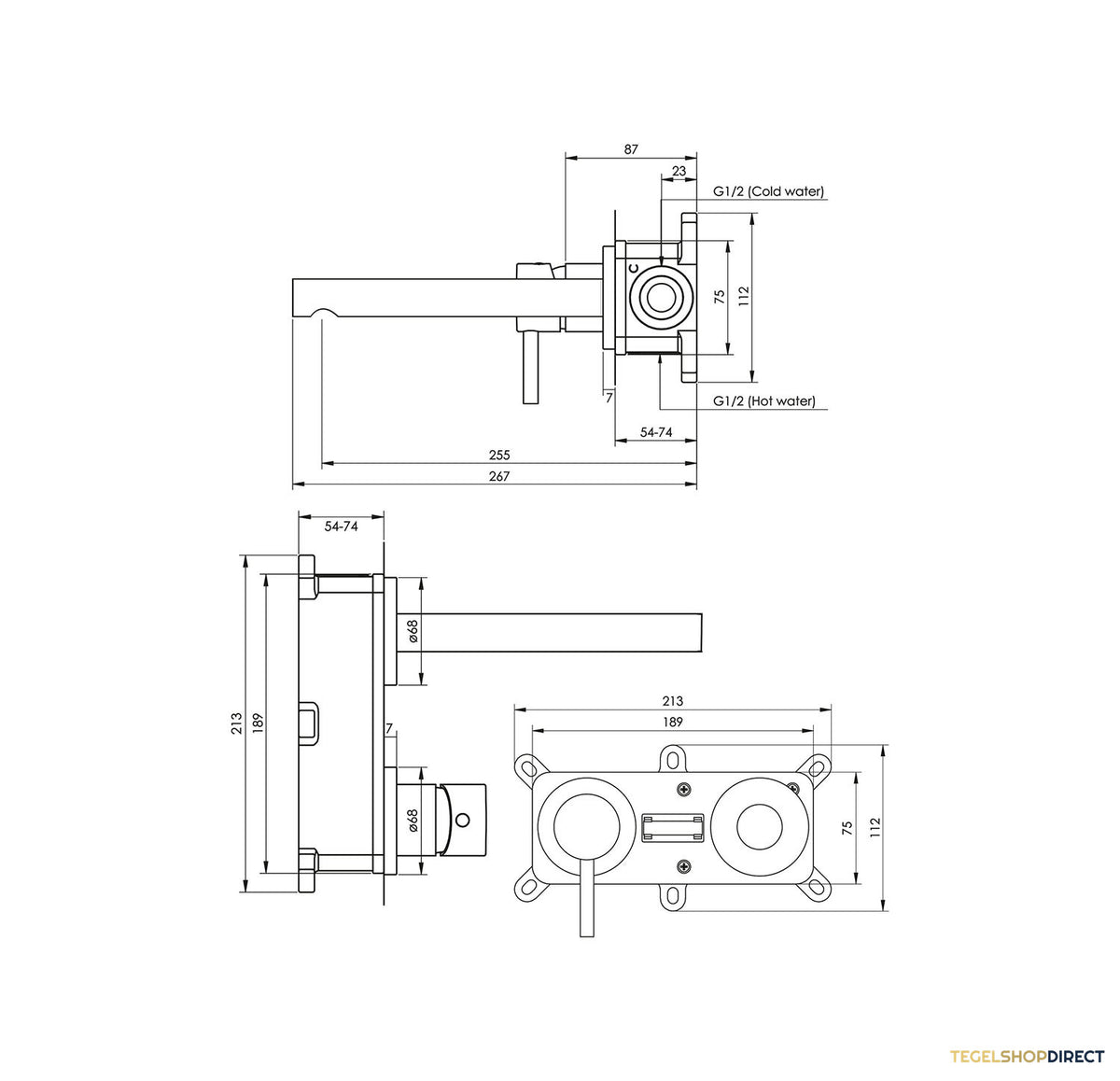 Inbouw Wastafelmengkraan Brauer Copper Edition Coldstart Rechte Uitloop Korte Ronde Hendel Links Geborsteld Koper PVD Met Rozetten – afbeelding 3