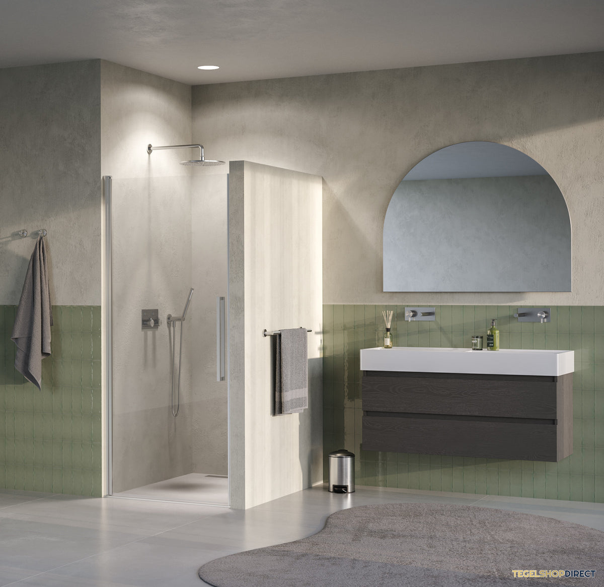 BRAUER Cosmic Nisdeur Draaiend 90x200 Omkeerbaar Helder Glas Incl. Glascoating PVD RVS-Kleurig Geborsteld – afbeelding 2