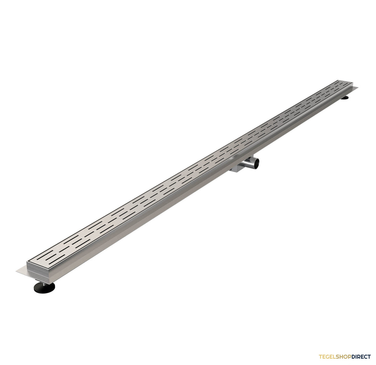 Douchegoot Brauer StanDrain 200x7 cm RVS Vloerflens Inclusief Kunststof Sifon Verstelbare Poten – afbeelding 3