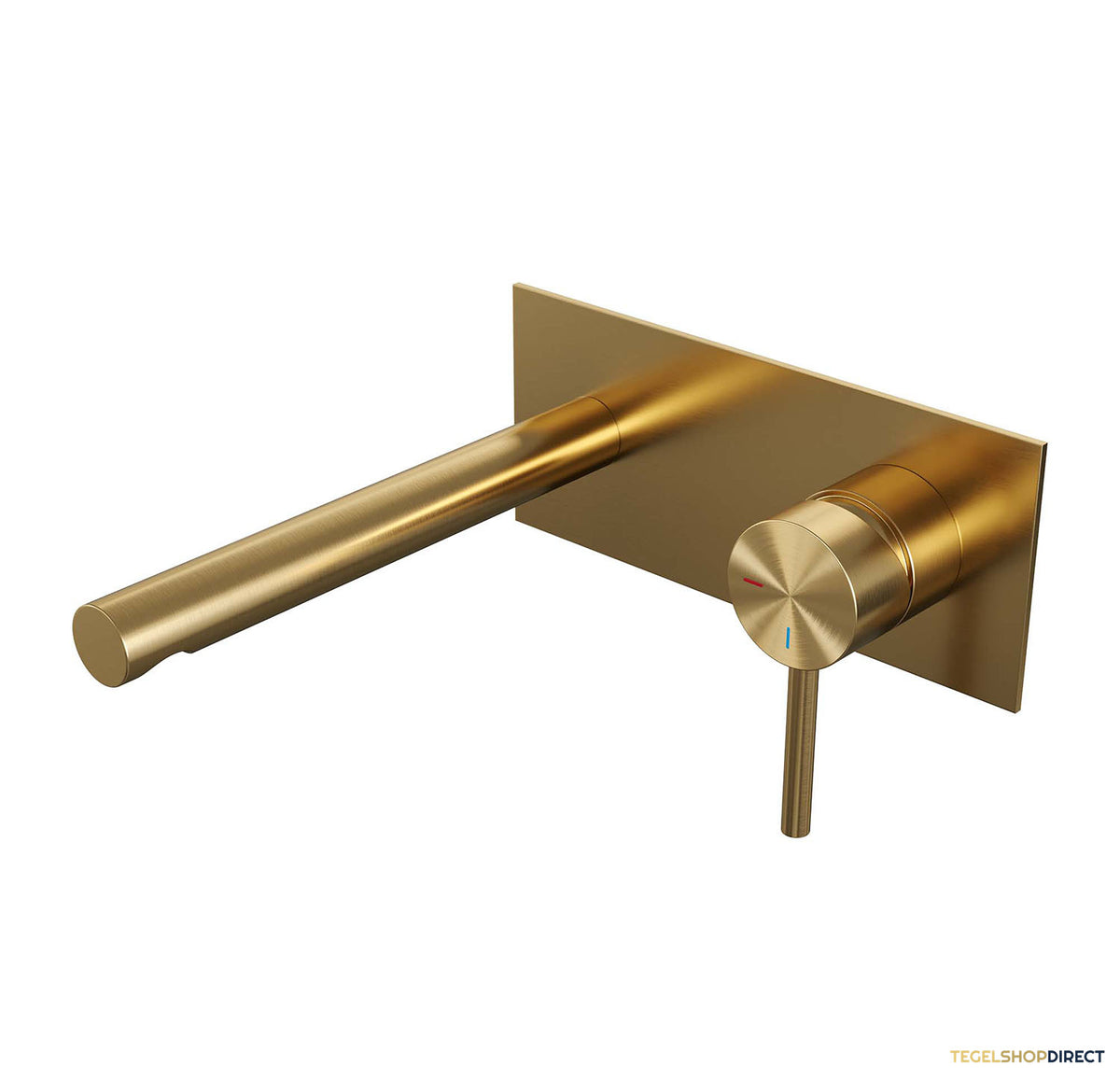Wastafelmengkraan Inbouw Brauer Gold Edition Coldstart met Afdekplaat Rechte Uitloop Geborsteld Goud PVD