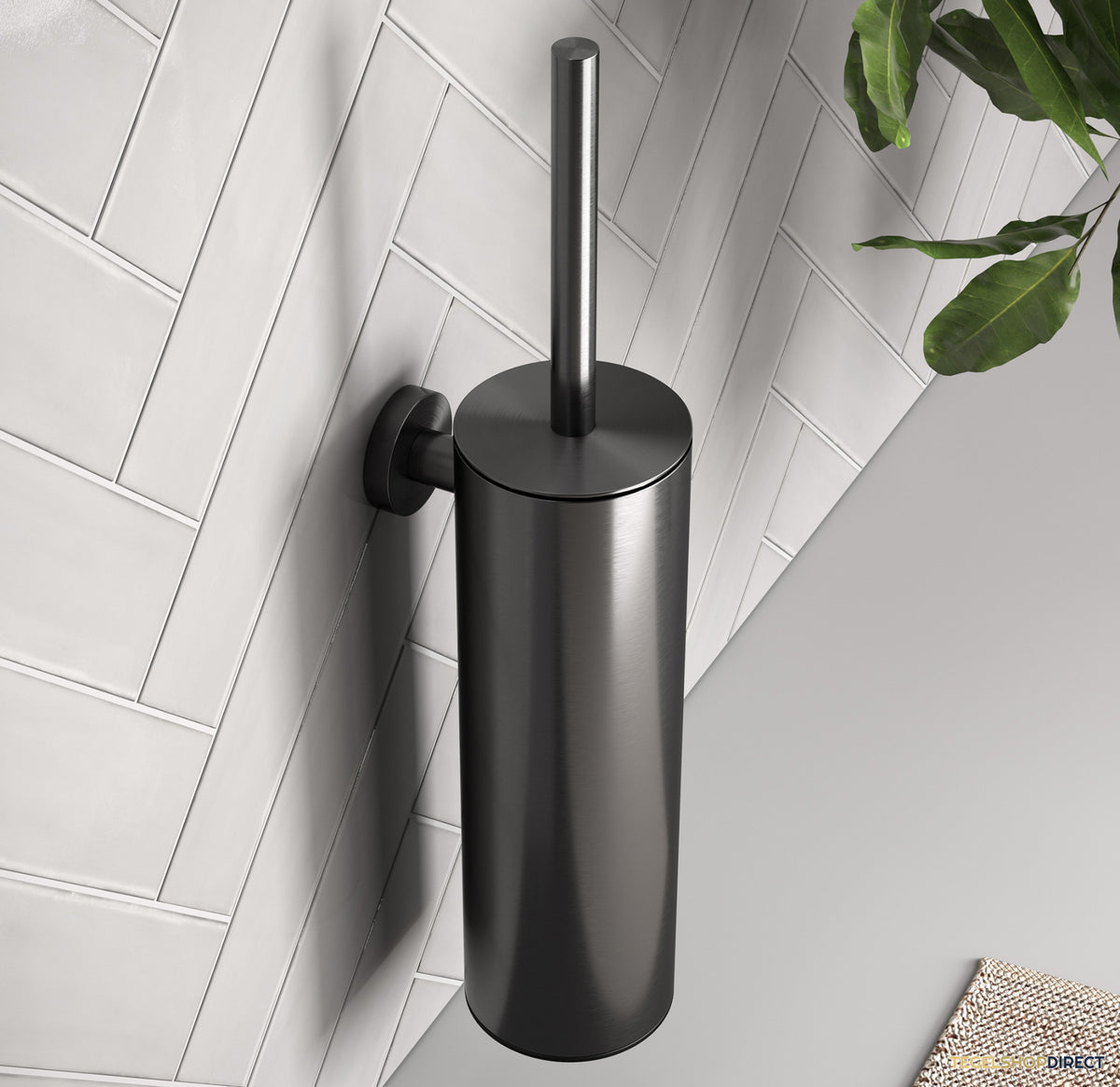 Toiletborstelset Brauer Gunmetal Wandmontage met PVD coating Geborsteld Gunmetal – afbeelding 2