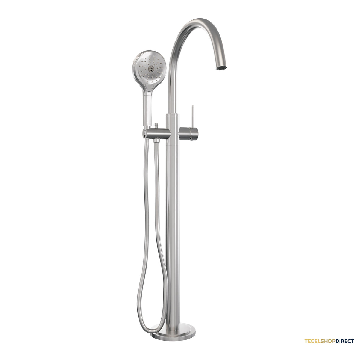 Brauer Stripe vrijstaande badmengkraan SET 02 met 3-standen handdouche en doucheslang RVS-kleurig geborsteld PVD – afbeelding 2