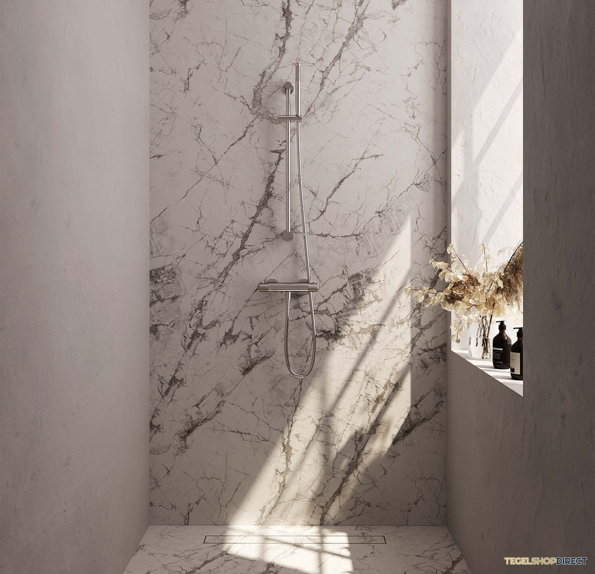 Douchekraanset Brauer Chrome Carving Opbouw Met Glijstang En Staafhanddouche Chroom – afbeelding 8