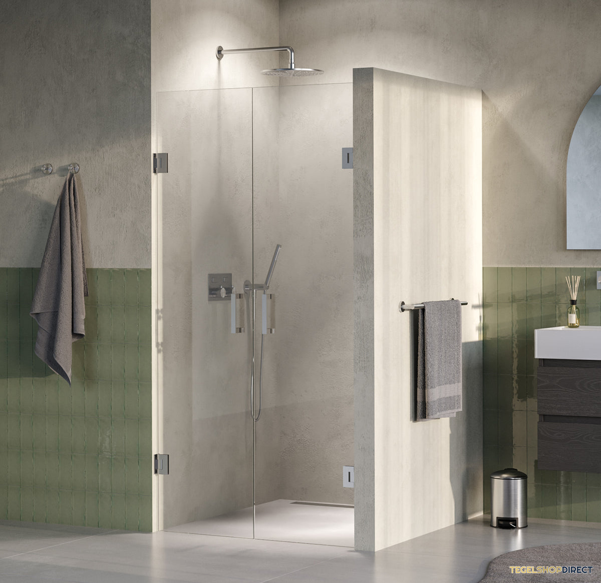BRAUER Void pendeldeuren helder glas 90x200 incl. glascoating PVD RVS-kleurig geborsteld