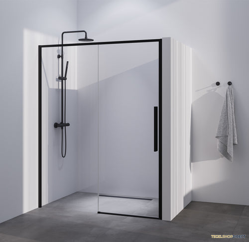 BRAUER Season nisdeur model B met schuifdeur helder glas 160x200 omkeerbaar incl. glascoating Season-Mat Zwart