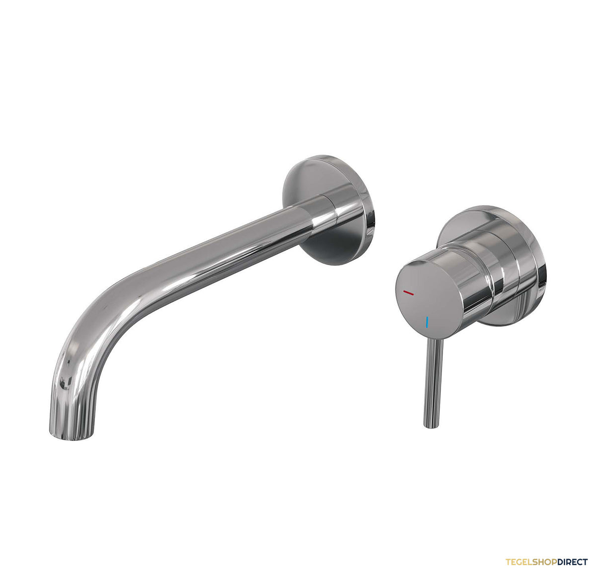 Inbouw Wastafelmengkraan Brauer Chrome Edition Coldstart Gebogen Uitloop Ronde Hendel Rechts Chroom Met Rozetten