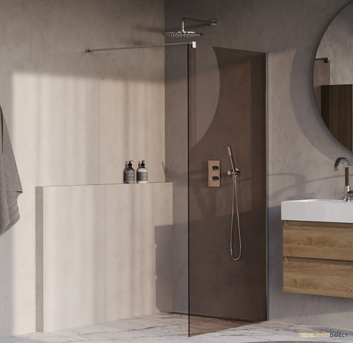 BRAUER Oblivion inloopdouche brons glas 100x200 incl. glascoating chroom