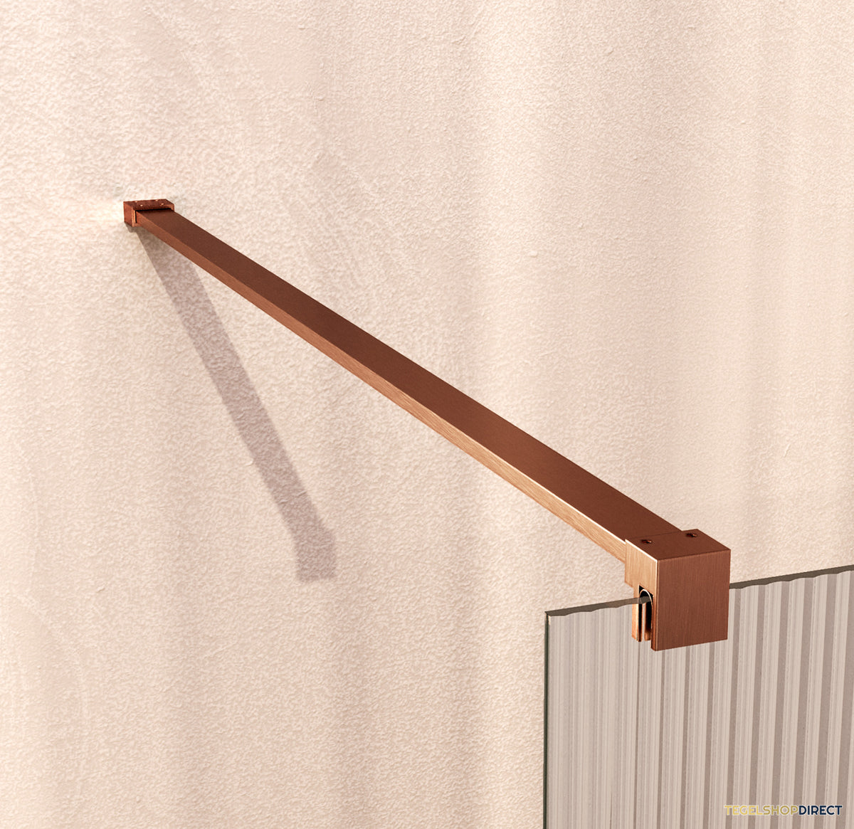 BRAUER Oblivion Flow inloopdouche helder ribbelglas 120x200 incl. glascoating Geborsteld Koper PVD – afbeelding 4