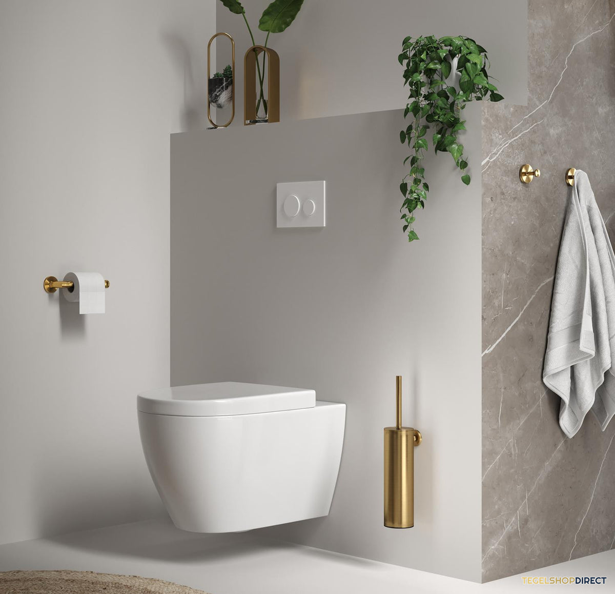 Toiletaccessoire Set Brauer Gold 3-in-1 met PVD coating Geborsteld Goud – afbeelding 2