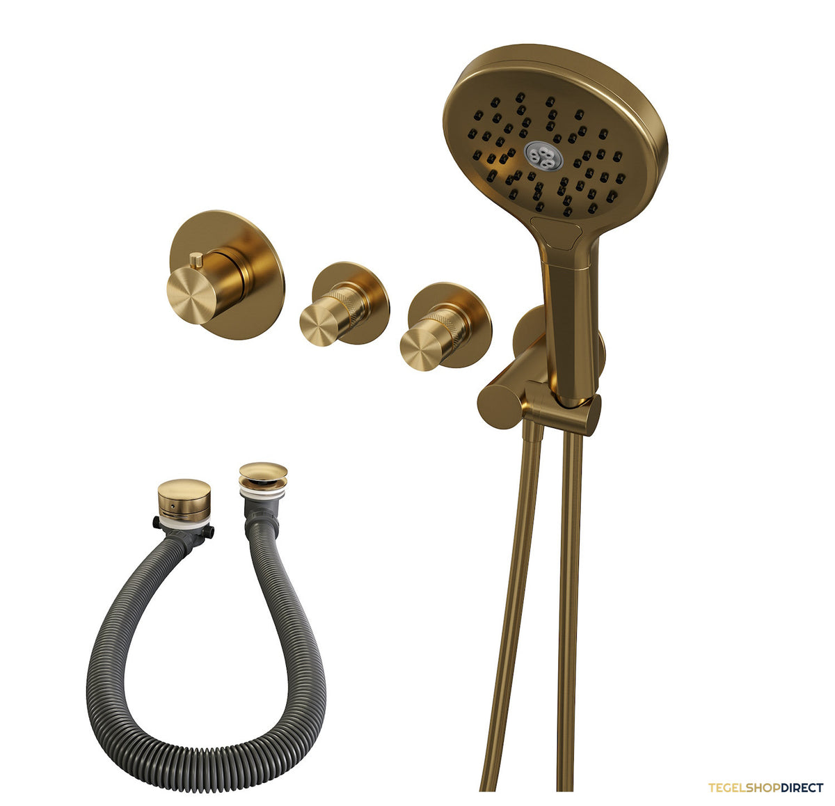 Inbouwthermostaat set Brauer Gold Edition Incl Badafvoer Goud (Keuze Handdouche) – afbeelding 6