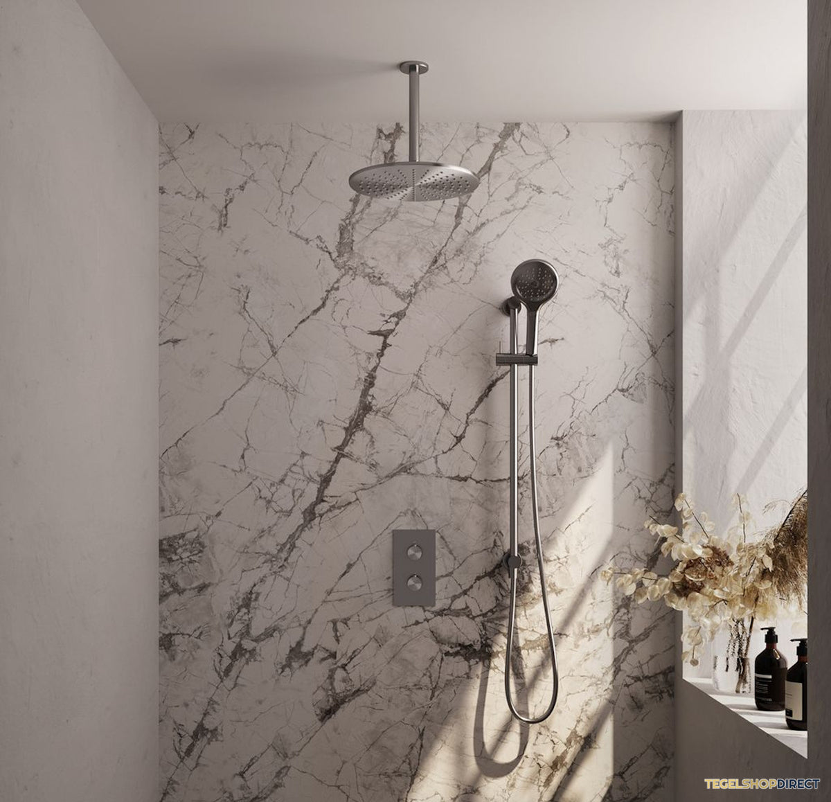 Thermostatische Inbouwdoucheset Brauer Brushed Edition Rechthoekige Afdekplaat (Alle Opties)