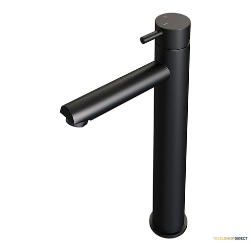 Wastafelmengkraan Brauer Black Edition Coldstart Opbouw Hoog Korte Ronde Hendel Mat Zwart