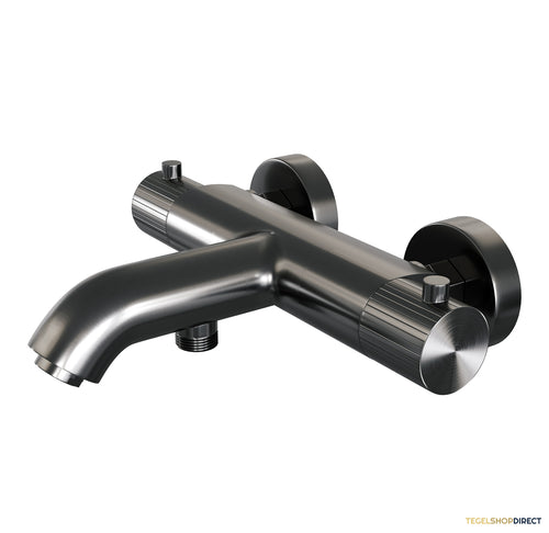 Brauer Stripe opbouw baddouche thermostaatkraan gunmetal geborsteld PVD