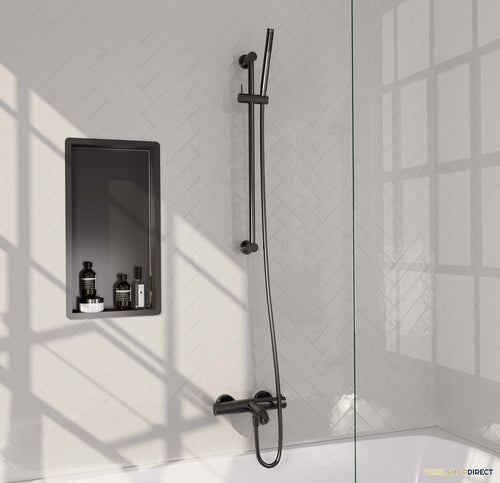 Opbouwset Bad- en Douchekraan Brauer Gunmetal Edition Thermostatisch Met Glijstang Geborsteld Gunmetal