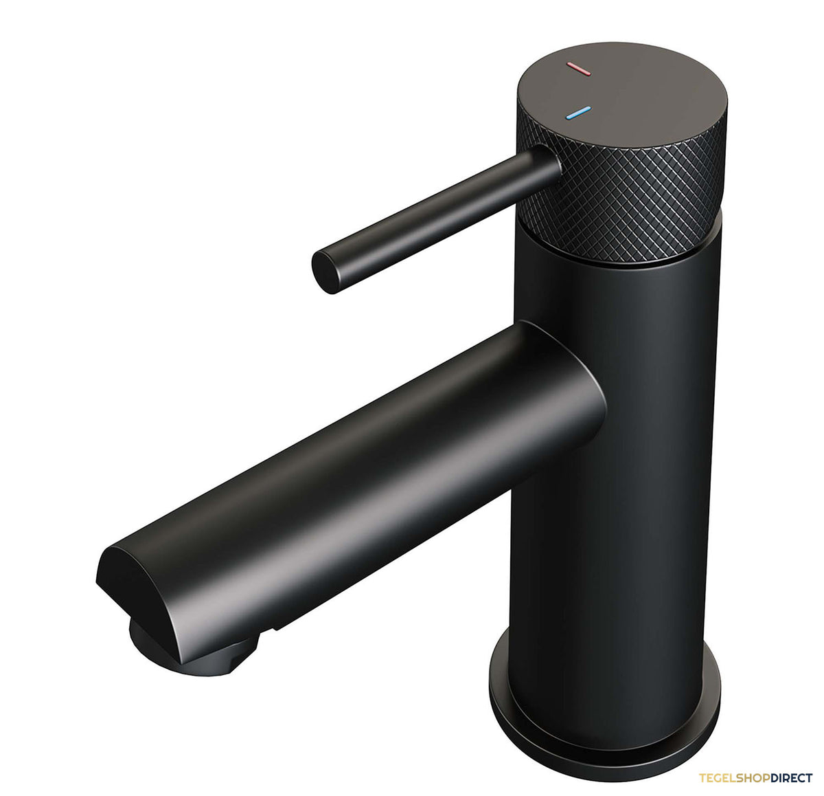Wastafelmengkraan Brauer Black Carving Coldstart Opbouw Laag Ronde Hendel Mat Zwart