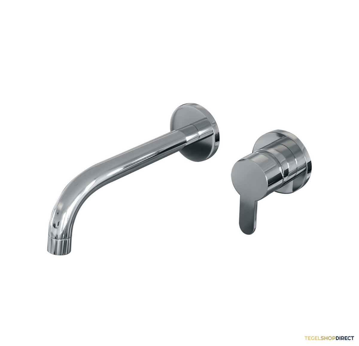Inbouw Wastafelmengkraan Brauer Chrome Edition Coldstart Gebogen Uitloop Korte Platte Hendel Rechts Chroom Met Rozetten