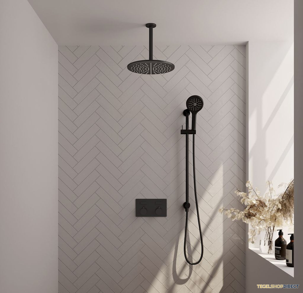Thermostatische Inbouwdoucheset Brauer Black Edition Recht Met Drukknoppen (Alle Opties) – afbeelding 2
