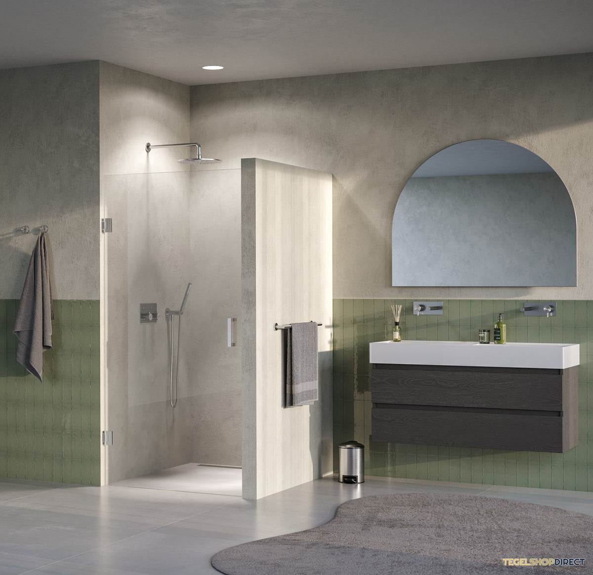 BRAUER Void nisdeur helder glas 90x200 omkeerbaar incl. glascoating PVD RVS-kleurig geborsteld – afbeelding 2