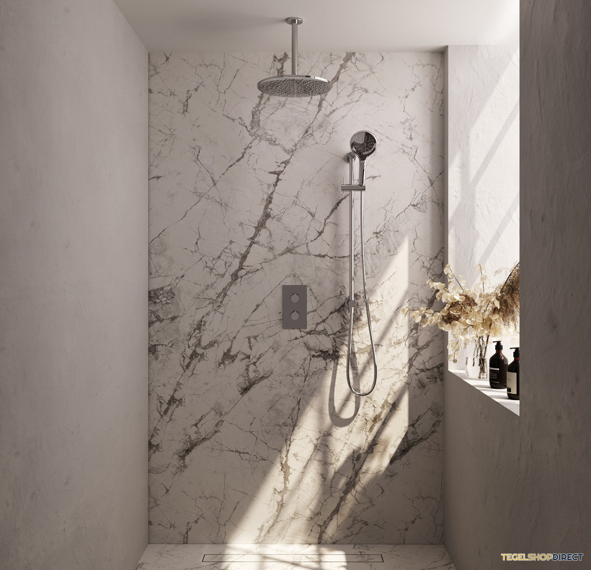 Inbouw Regendouche Set Brauer Chrome Edition Plafond Uitloop Ronde Hoofddouche 30 cm Met Glijstang en Handdouche 3 Standen – afbeelding 2