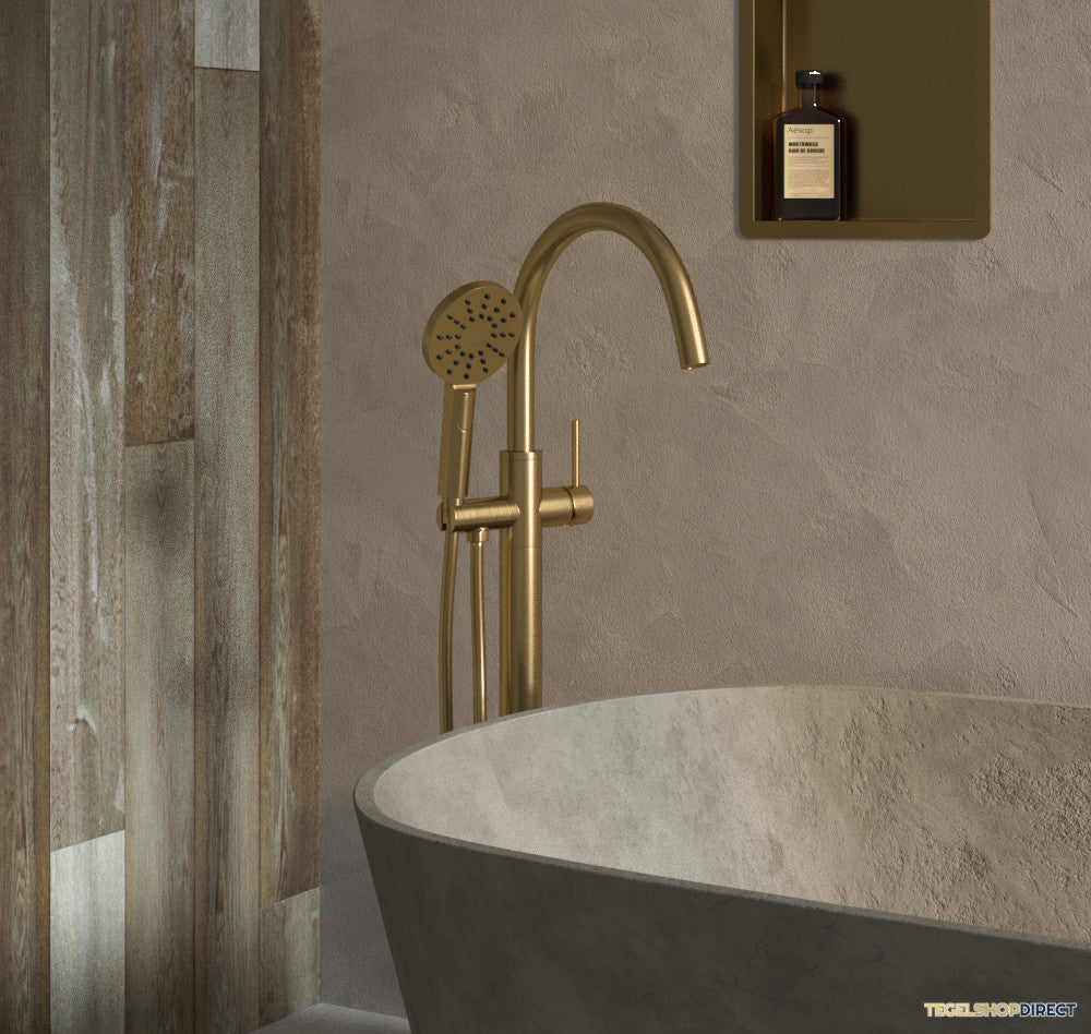 Badkraan Vrijstaand Brauer Gold Edition met Handdouche 3-Standen Geborsteld Goud – afbeelding 2