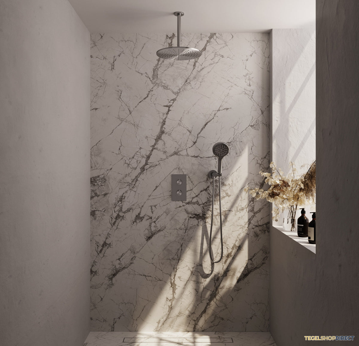 Inbouw Regendouche Set Brauer Brushed Edition Plafond Uitloop Ronde Hoofddouche 30 cm Met Handdouche 3 Standen RVS Look – afbeelding 2