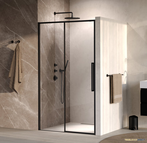 BRAUER Galactic Nisdeur 2-Delig Schuif 120x200 Omkeerbaar Helder Glas Incl. Glascoating Mat Zwart