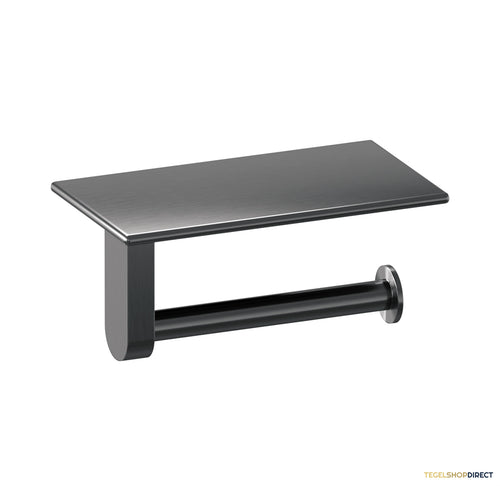 Toiletrolhouder Brauer Gunmetal Edition Met Planchet Gunmetal Geborsteld PVD