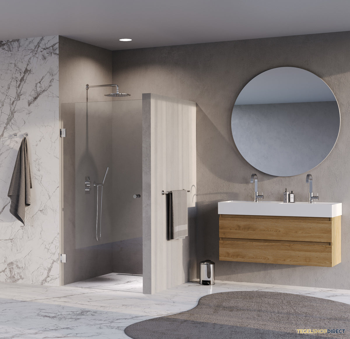 BRAUER Void Carving nisdeur helder glas 90x200 omkeerbaar incl. glascoating chroom – afbeelding 2