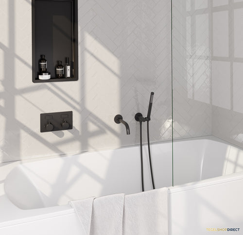 Inbouwthermostaat set Brauer Black Edition Met Drukknoppen Incl Baduitloop Mat Zwart (Keuze Handdouche)