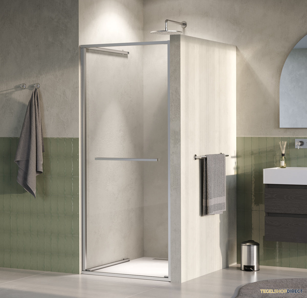 BRAUER Luminis Nisdeur Naar Binnen Draaiend 90x200 Omkeerbaar Helder Glas Incl. Glascoating PVD RVS-Kleurig Geborsteld