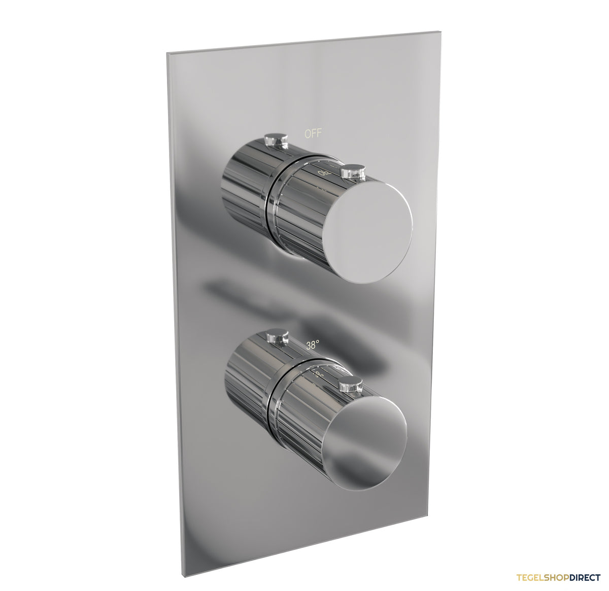 Brauer Stripe thermostatische inbouw regendouche 3-weg rechthoekig SET 17 met 25 cm douchekop en gebogen muurarm en 3-standen handdouche en doucheslang en wandaansluitbocht chroom – afbeelding 4
