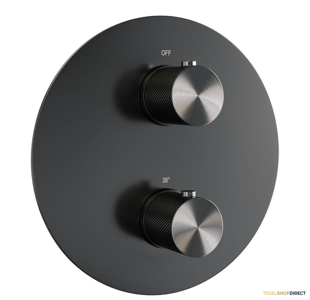 Thermostatische Inbouwdoucheset Brauer Carving Met Ronde Afdekplaat Gunmetal (Alle Opties) – afbeelding 3