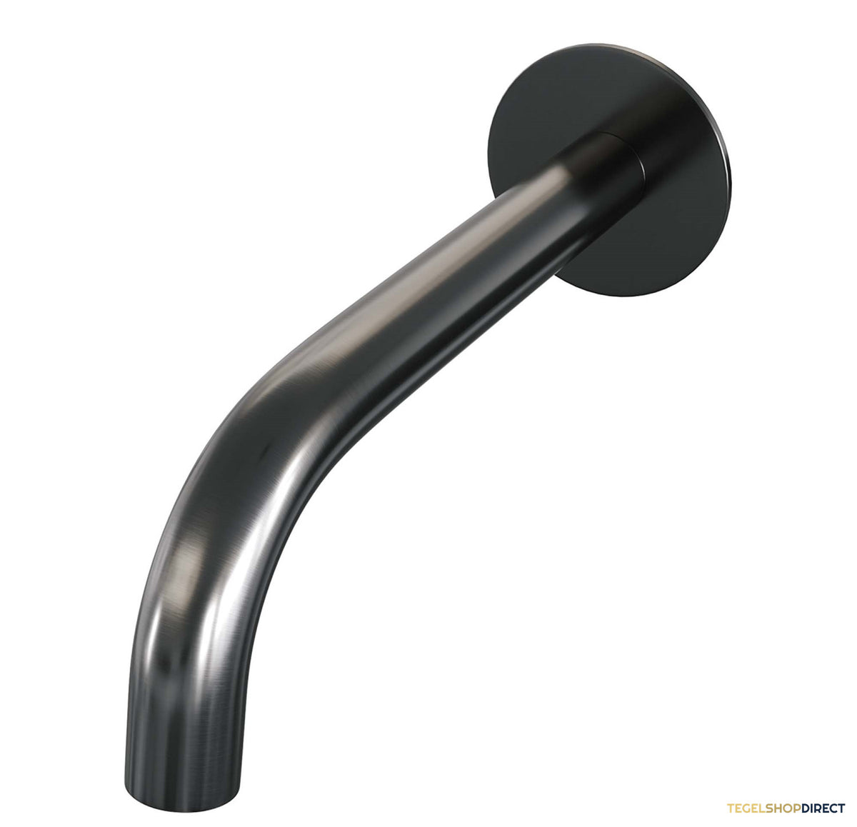 Uitloop Brauer Gebogen Incl Rozet 65mm PVD-Coating Geborsteld Gunmetal