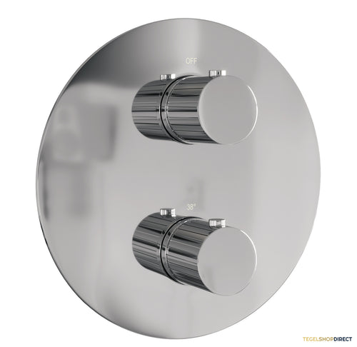 Brauer Stripe 3-weg inbouwthermostaat rond met in- en afbouwdelen chroom