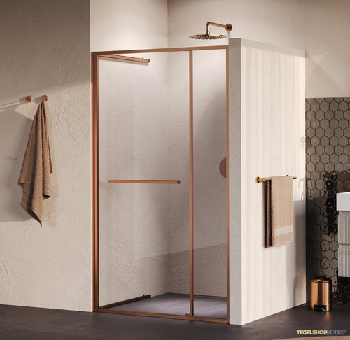BRAUER Luminis Nisdeur 2-Delig Naar Binnen Draaiend 120x200 Omkeerbaar Helder Glas Incl. Glascoating PVD Koper Geborsteld