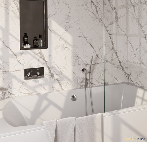 Inbouwthermostaat set Brauer Chrome Edition Met Drukknoppen Incl Baduitloop en Afvoer Chroom (Keuze Handdouche)