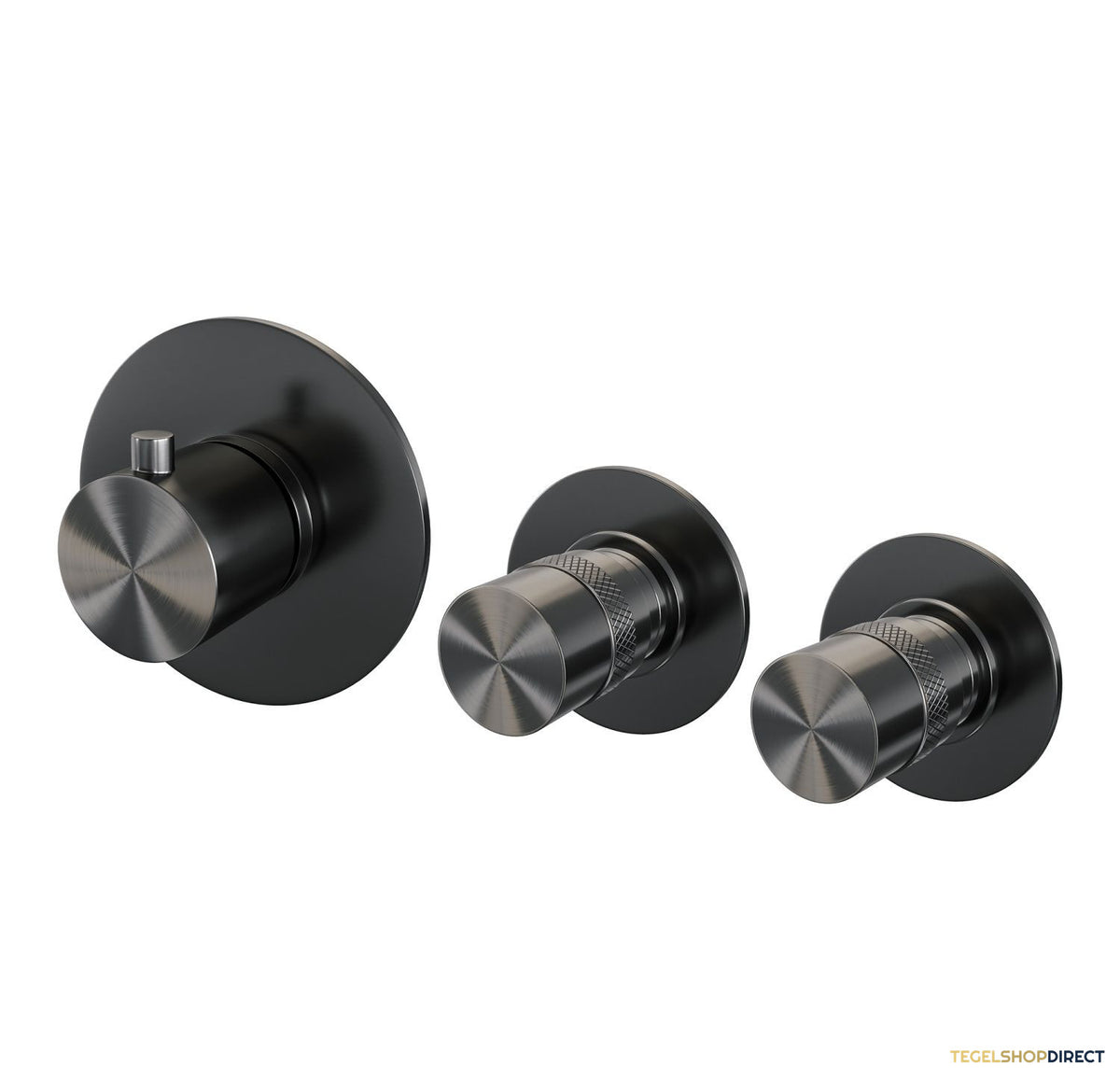 Inbouwthermostaatset Brauer Gunmetal Edition Incl Staafhanddouche En Badafvoer Geborsteld Gunmetal – afbeelding 3