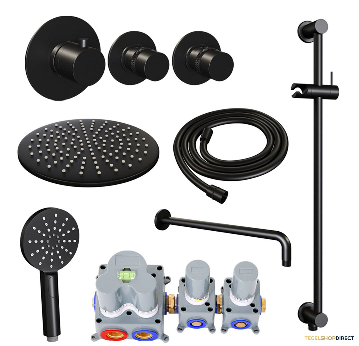 Inbouw Regendouche Brauer Black Edition Gebogen Mat Zwart – afbeelding 2