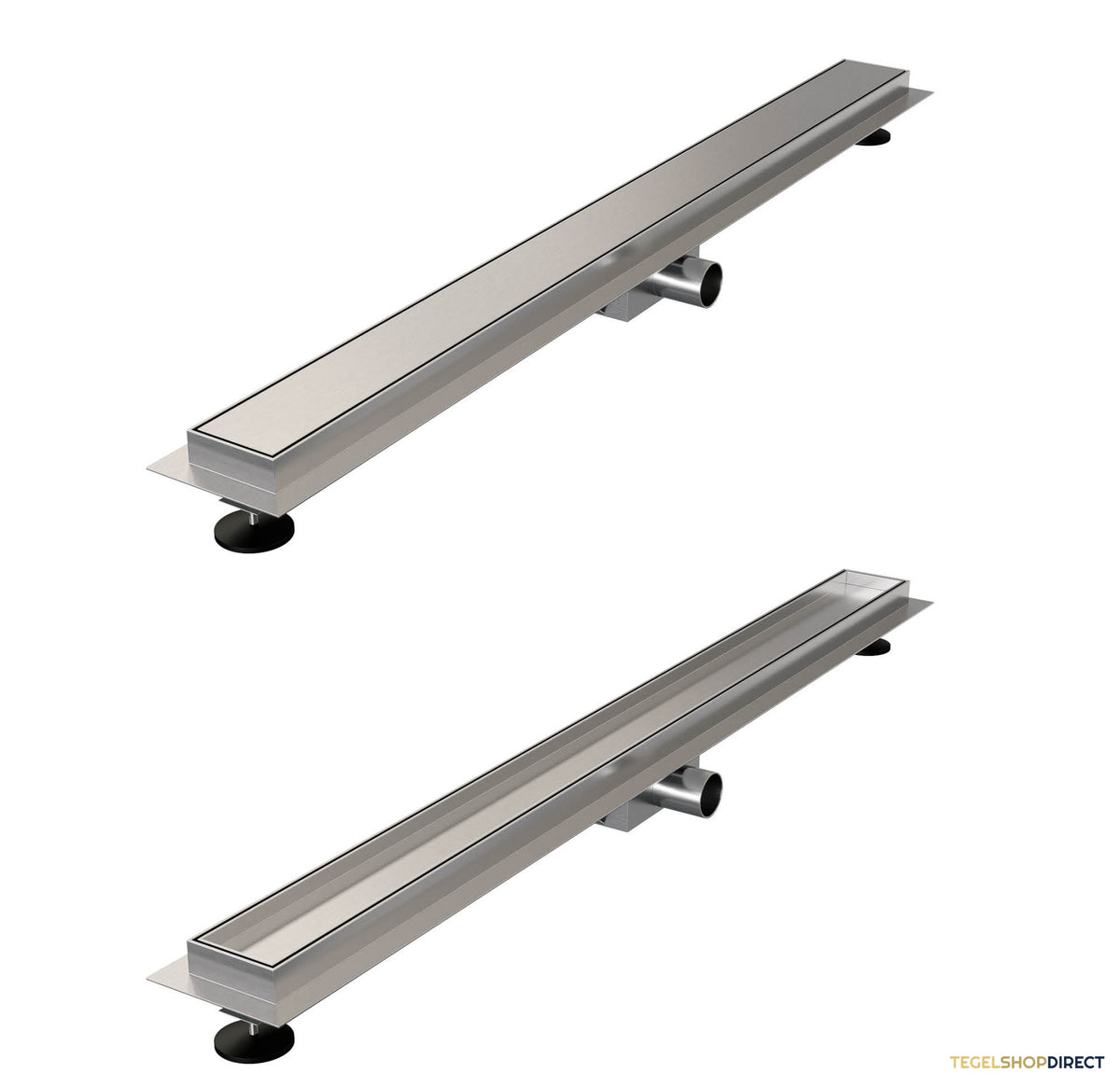 Douchegoot Brauer Zero RVS Inclusief Vloerflens 90x7 cm Tegelinlegrooster Omkeerbaar – afbeelding 4