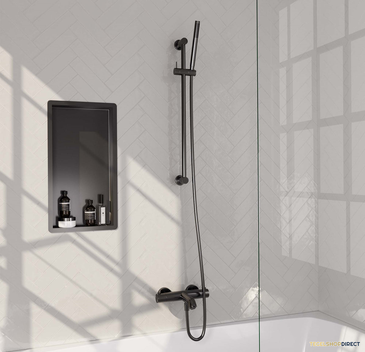 Opbouwset Bad- en Douchekraan Brauer Gunmetal Edition Thermostatisch Geborsteld Gunmetal (Alle Opties)