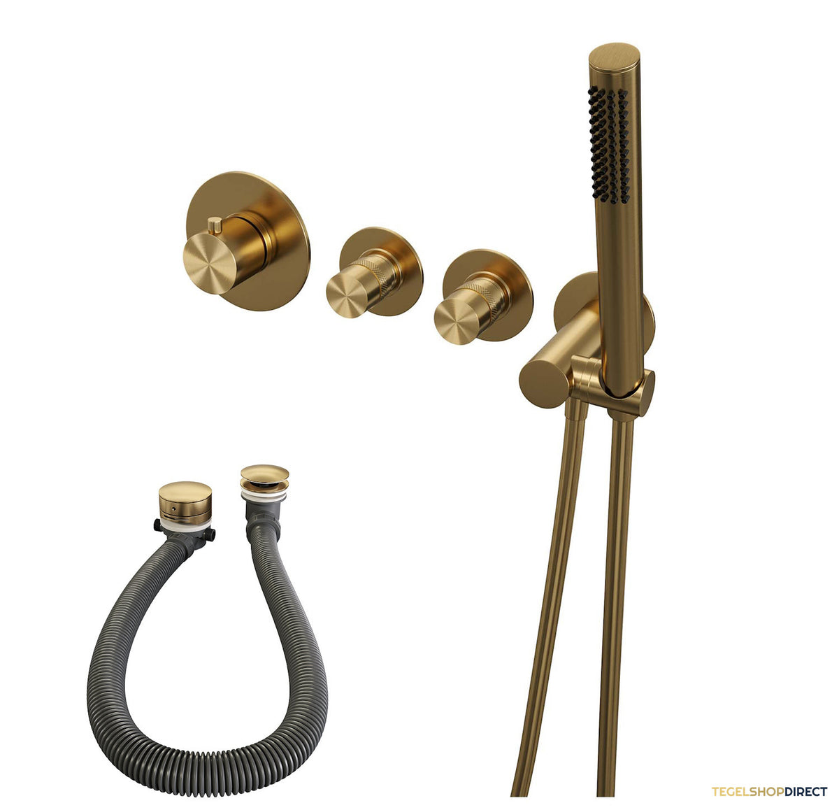 Inbouwthermostaat set Brauer Gold Edition Incl Badafvoer Goud (Keuze Handdouche) – afbeelding 5