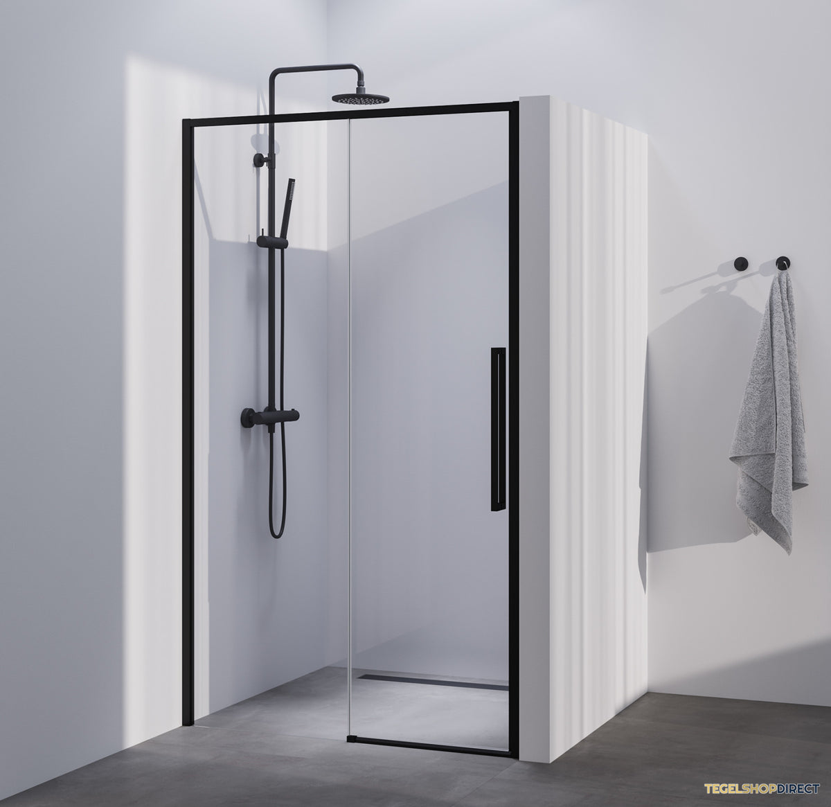 BRAUER Season nisdeur model B met schuifdeur helder glas 100x200 omkeerbaar incl. glascoating Season-Mat Zwart