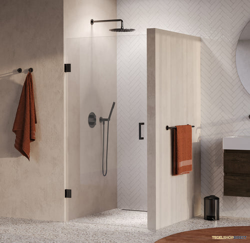 BRAUER Void nisdeur helder glas 90x200 omkeerbaar incl. glascoating PVD gunmetal geborsteld