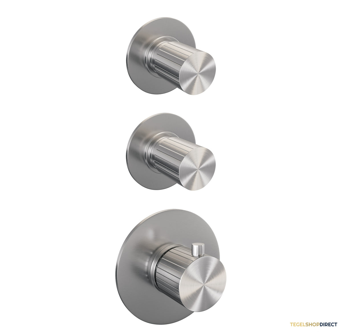 Brauer Stripe thermostatische inbouw regendouche SET 10 met 25 cm douchekop en rechte muurarm en 3-standen handdouche en doucheslang en geintegreerde glijstang RVS-kleurig geborsteld PVD – afbeelding 4