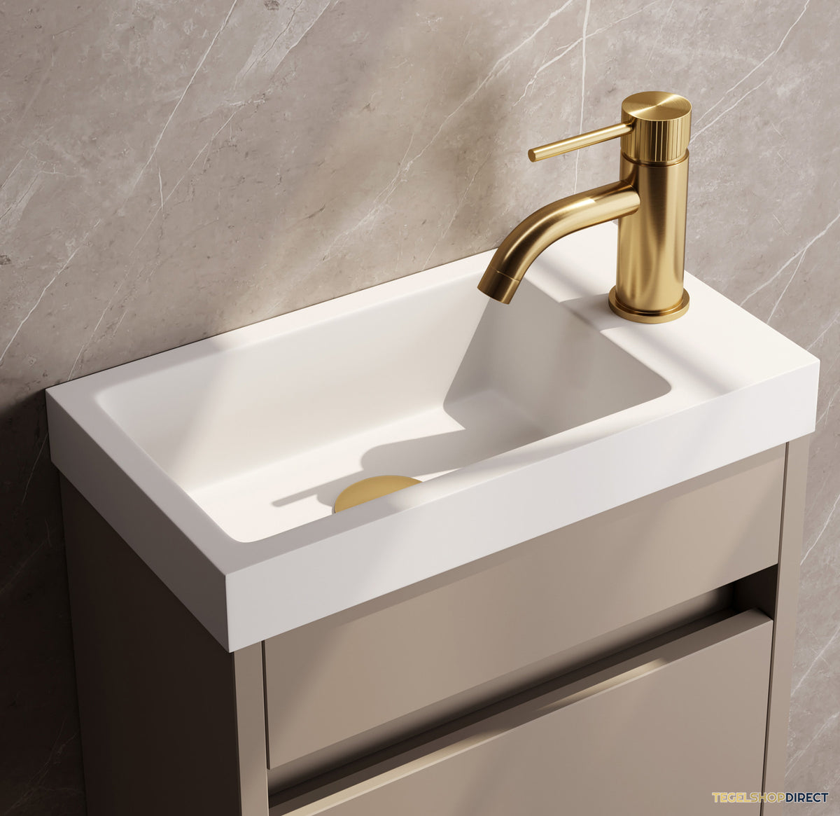 Brauer Stripe opbouw fonteinkraan goud geborsteld PVD – afbeelding 2