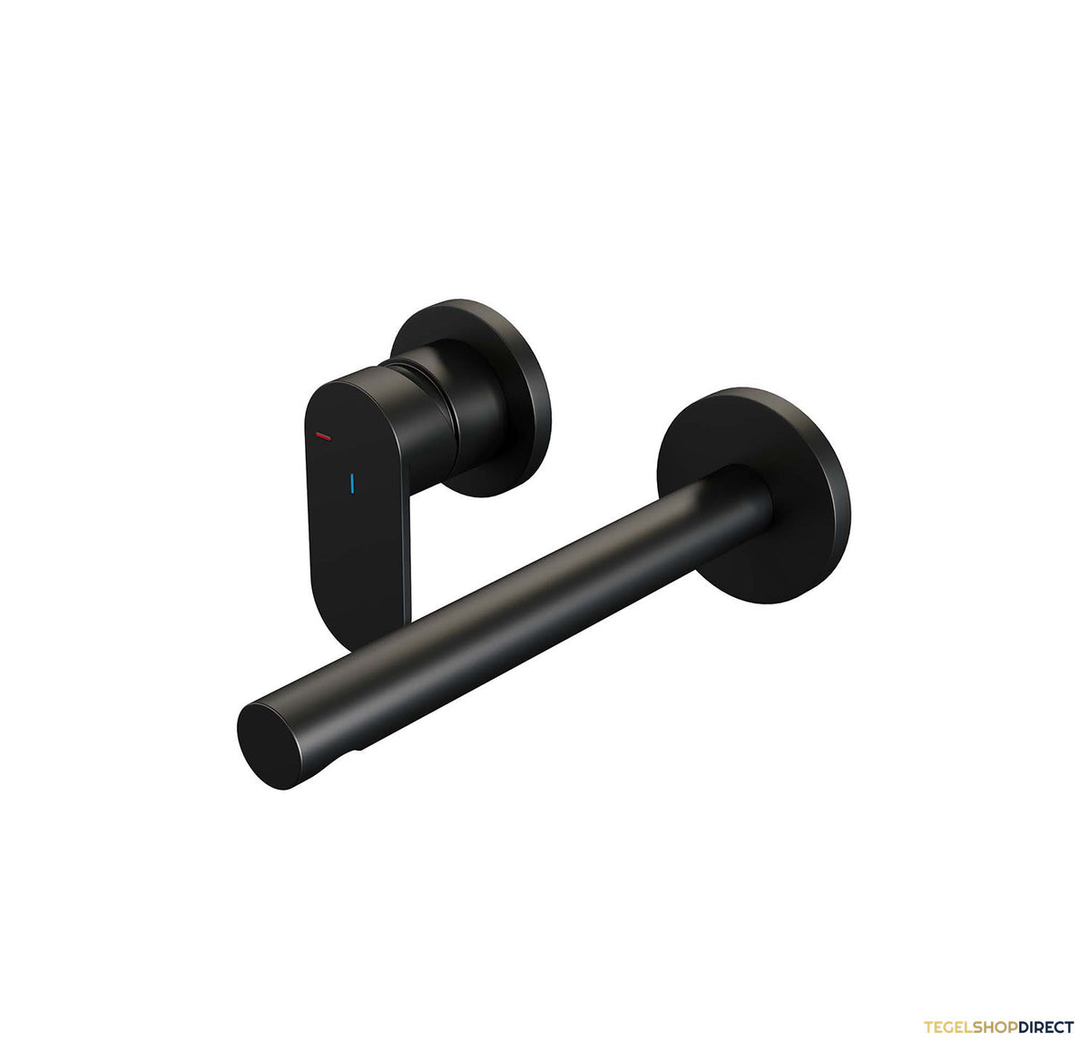 Inbouw Wastafelmengkraan Brauer Black Edition Coldstart Rechte Uitloop Platte Hendel Links Mat Zwart Met Rozetten