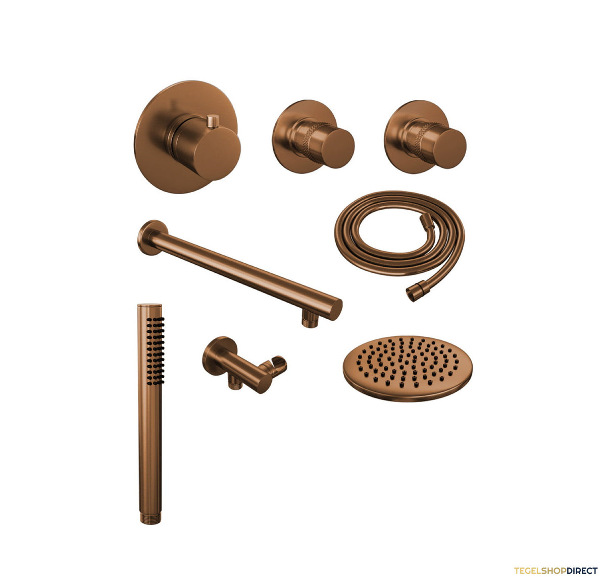 Thermostatisch Inbouwdoucheset Brauer Copper 20cm Hoofddouche Wandarm Staafhanddouche Koper – afbeelding 2