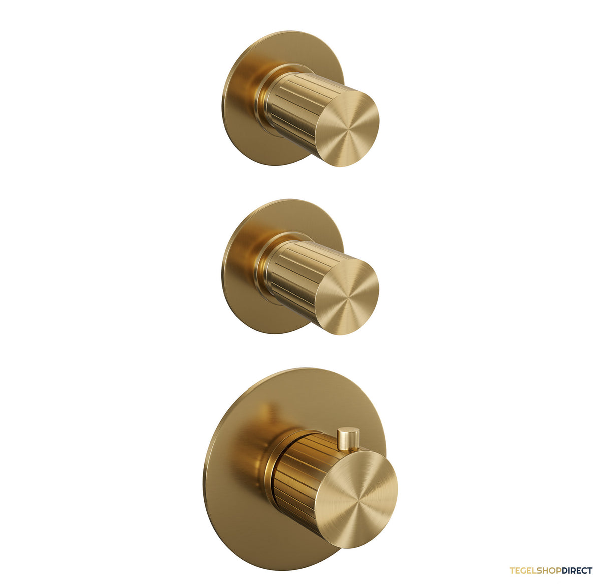 Brauer Stripe thermostatische inbouw regendouche SET 08 met 25 cm douchekop en gebogen muurarm en staaf handdouche en doucheslang en geintegreerde glijstang goud geborsteld PVD – afbeelding 4