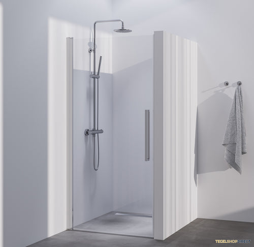 BRAUER Season nisdeur model A met draaideur helder glas 80x200 omkeerbaar incl. glascoating Season-RVS-kleurig